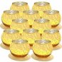 YOBZUO Round Gold Votive Candle Holders Bulk, Mercury Glass Tealight Candle Hold