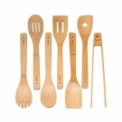 Bamboo Cooking Utensils Set 7-Piece - Wooden Cooking Utensils Set For Kitchen -
