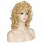 ColorGround Medium Long Curly Blonde 80S Rocker Wig for Women