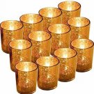 Gbateri 12 Pack Speckled Gold Votive Candle Holders,Mercury Glass Tealight Candl