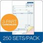 Adams Service Order Form, 3 Part, Carbonless, 5 2/3"X9" Inches, 250 Sets per Pac
