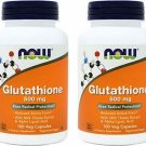 Now Glutathione 500 mg, 100 Vegan Capsules (Pack of 2) - Reduced Form GSH Supple