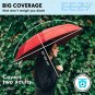 EEZ-Y Windproof Travel Umbrella - Compact Double Vented Folding Umbrella w/Auto