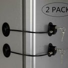 2 Pack Refrigerator Door Locks with 4 Keys, File Drawer Lock, Freezer Door Lock