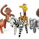 Fun Express Inflatable Zoo Animals 6 Assorted - Jungle, Safari Party Supplies -