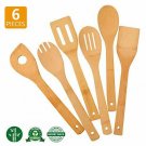 Zhuoyue Kitchen Cooking Utensils Set, 6 Pcs Bamboo Wooden Spoons & Spatula Kitch