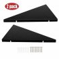 Evron Corner Mounting Shelf,Easy to Install Wall Corner Shelf,Set of 2 (Black Fr