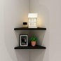 Evron Corner Mounting Shelf,Easy to Install Wall Corner Shelf,Set of 2 (Black Fr