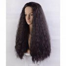Long Curly Brown Wig for Black Women Halloween Cosplay Costume Wig (Dark Brown)