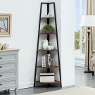 O&K FURNITURE 5-Shelf Corner Etagere Bookcase for Small Space, Industrial Tall C