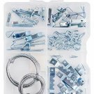 Picture Hanging Kit with Hooks, Nails, Sawtooth Hangers, Screw Eyes, and Wire
