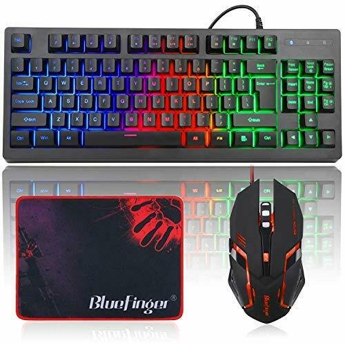 Rgb 87 Keys Gaming Keyboard And Backlit Mouse Combo,bluefinger Usb 