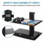PERLESMITH Floating Wall Mounted Shelf Double AV Shelf with Strengthened Tempere