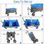 PORTAL Collapsible Folding Utility Wagon Quad Compact Outdoor Garden Camping Car