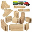 Dragon Drew Wooden Train Tracks - 55 Piece - Compatible with Brio, Thomas, Chugg