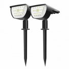 32 LED Solar Landscape Spotlights, Wireless Waterproof Solar Landscaping Spotlig