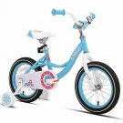 JOYSTAR Fairy Kids Bike with Coaster Brake & Training Wheels 14 Inch, Blue