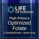 Life Extension High Potency Optimized Folate L-Methylfolate 5000 mcg 30 vegetari