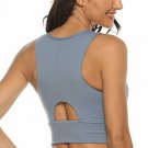 nine bull Womens High Impact Sports Bra - Workout Crop Top High Neck Longline Sp