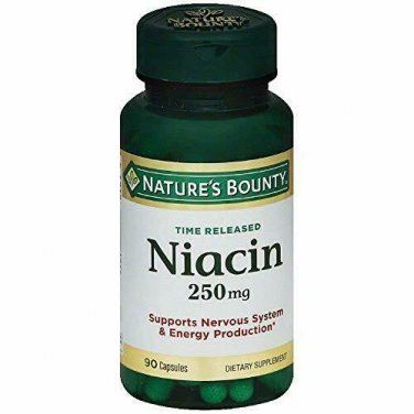 Nature's Bounty Natural Time Release Niacin 250 mg Capsules 90 ea ( Pack of 3)
