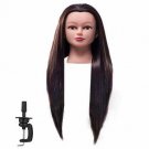 FABA Mannequin Head Synthetic Fiber Hair 26-28 inch Long Hair Styling Training H