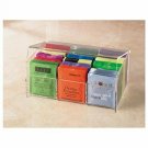 Stock Your Home Acrylic 6 Section Tea Bag Box (Clear) (8.5"L x 5.5"W x 3.5"H)