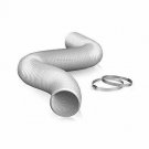 TerraBloom 4" Air Duct - 25 FT Long, Aluminum Flexible Ducting with 2 Clamps, 3