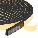 Weather Stripping for Doors 2 Rolls 1/2" W X 1/4" T, Black Foam Seal Tape for Sl