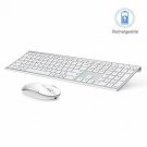 Wireless Keyboard and Mouse, Vssoplor 2.4GHz Rechargeable Compact Quiet Full-Siz