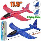 2 Pack Airplane Toys, 17.5" Large Throwing Foam Plane, 2 Flight Mode Glider Plan