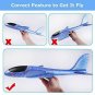 2 Pack Airplane Toys, 17.5" Large Throwing Foam Plane, 2 Flight Mode Glider Plan