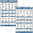 QuickFit 2 Pack Dumbbell Workout Exercise Posters - Volume 1 & 2 - Free Weight B