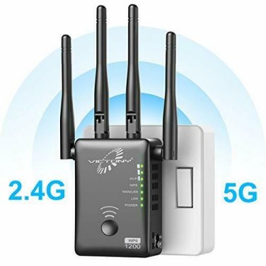 VICTONY WiFi Range Extender 1200Mbps Dual Band WiFi Repeater with 4 Antennas WiF
