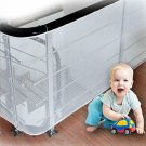 Baby Safety Rail Net Banister Stair and Balcony Safety Net 10 ft x 2.5 ft, White