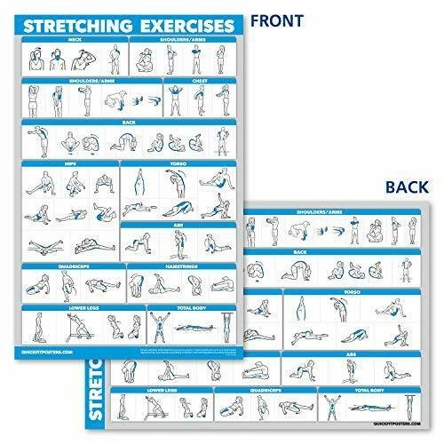 QuickFit Stretching Workout Exercise Poster - Double Sided (Laminated ...