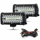 7 Inch LED Light Pods, 2 Pcs 240W Spot Flood Combo Beam 25000LM Triple Row Light