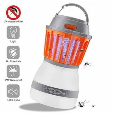 Munetoshi Bug Zapper Camping Lantern IP67 Rainproof 2-in-1 Cordless Mosquito Kil