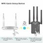 1200Mbps WiFi Range Extender, Wireless Signal Repeater Booster, 2.4 and 5G Dual-
