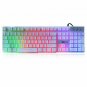 Rii RK100+ White Gaming Keyboard,USB Wired Multiple Colors Rainbow LED Backlit L
