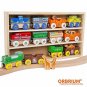 Orbrium Toys 12 (18 Pcs) Wooden Engines & Train Cars Collection with Animals, Fa