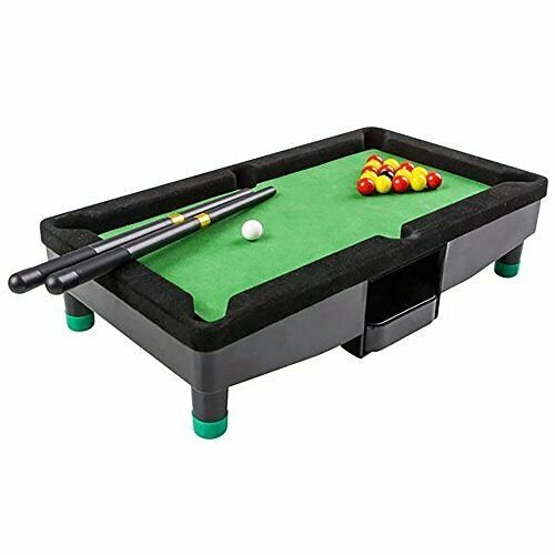 9 Inch Travel Mini Pool Table for Kids by Gamie with 2 Sticks, 16 Balls and Rack