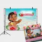 Daniu Baby Moana Backdrop Birthday Party Decor Banner Sea Blue Water Summer Phot