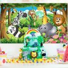 Blulu Safari Animals Decorations, Extra Large Fabric Jungle Safari Backdrop Bann