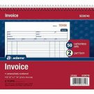 Adams Spiral Invoice Book, 8 1/2 x 7 1/4 Inches, 2-Part, Carbonless, White/Canar