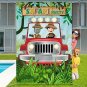 Jungle Photo Prop, Large Fabric Jungle Adventure Photo Door Banner Background, F