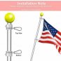 ROCEN Flag Pole Rings - 360° Rotating Flagpole Flag Mounting Rings - Aluminum Al