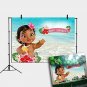 GYA 7x5FT Happy Birthday Baby Moana Vinyl Backdrop 1st Birthday Party Sea Blue W