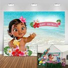 MMY 5x3ft Baby Moana Backdrop 1st Birthday Party Banner Supplies Summer Sea Blue