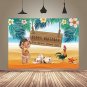 GYA 5x3ft Moana Happy Birthday Backdrop 1st Birthday Party Sea Summer Photograph