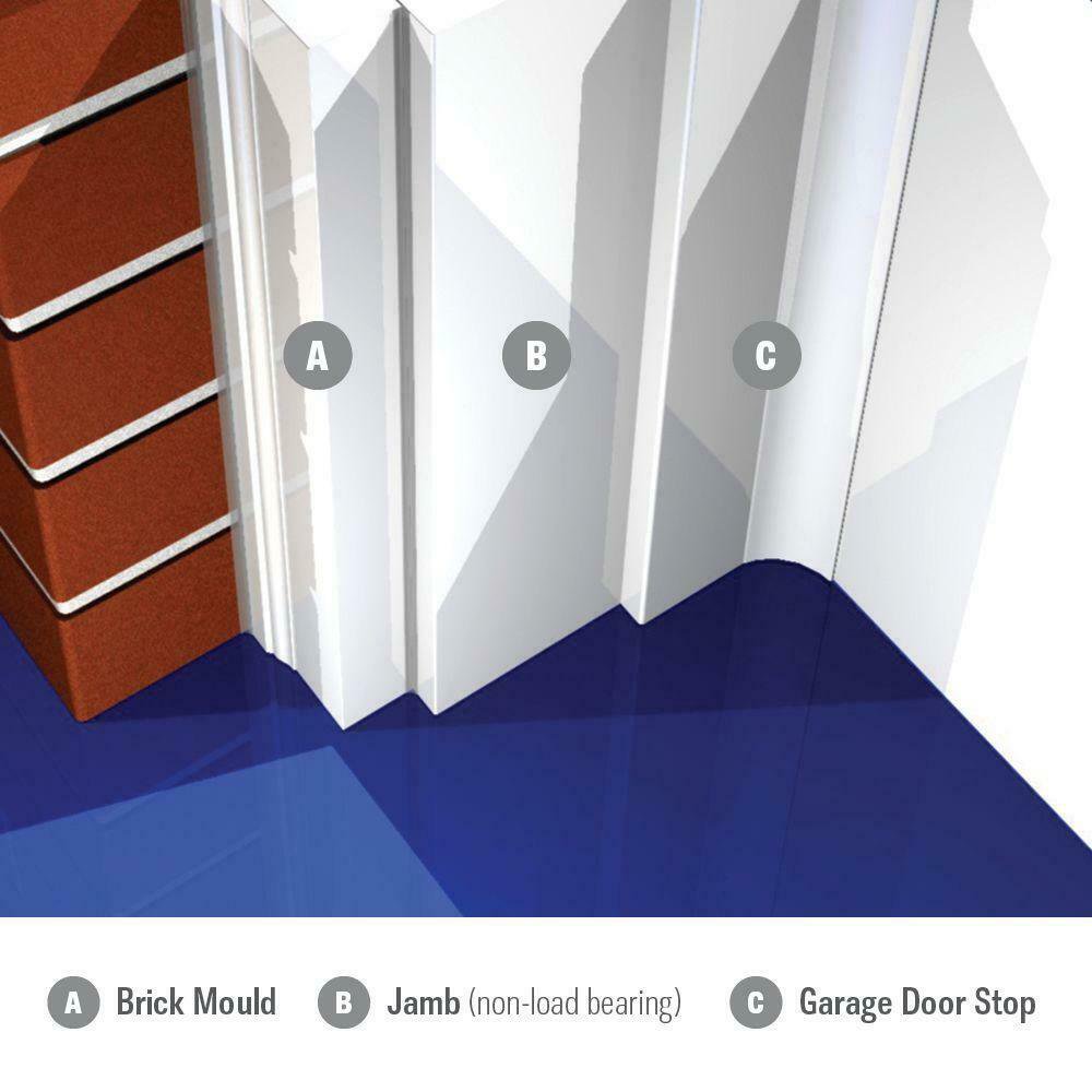 2149 7/16 In. X 2 In. X 7 Ft. PVC Composite White Garage Door Stop Moulding